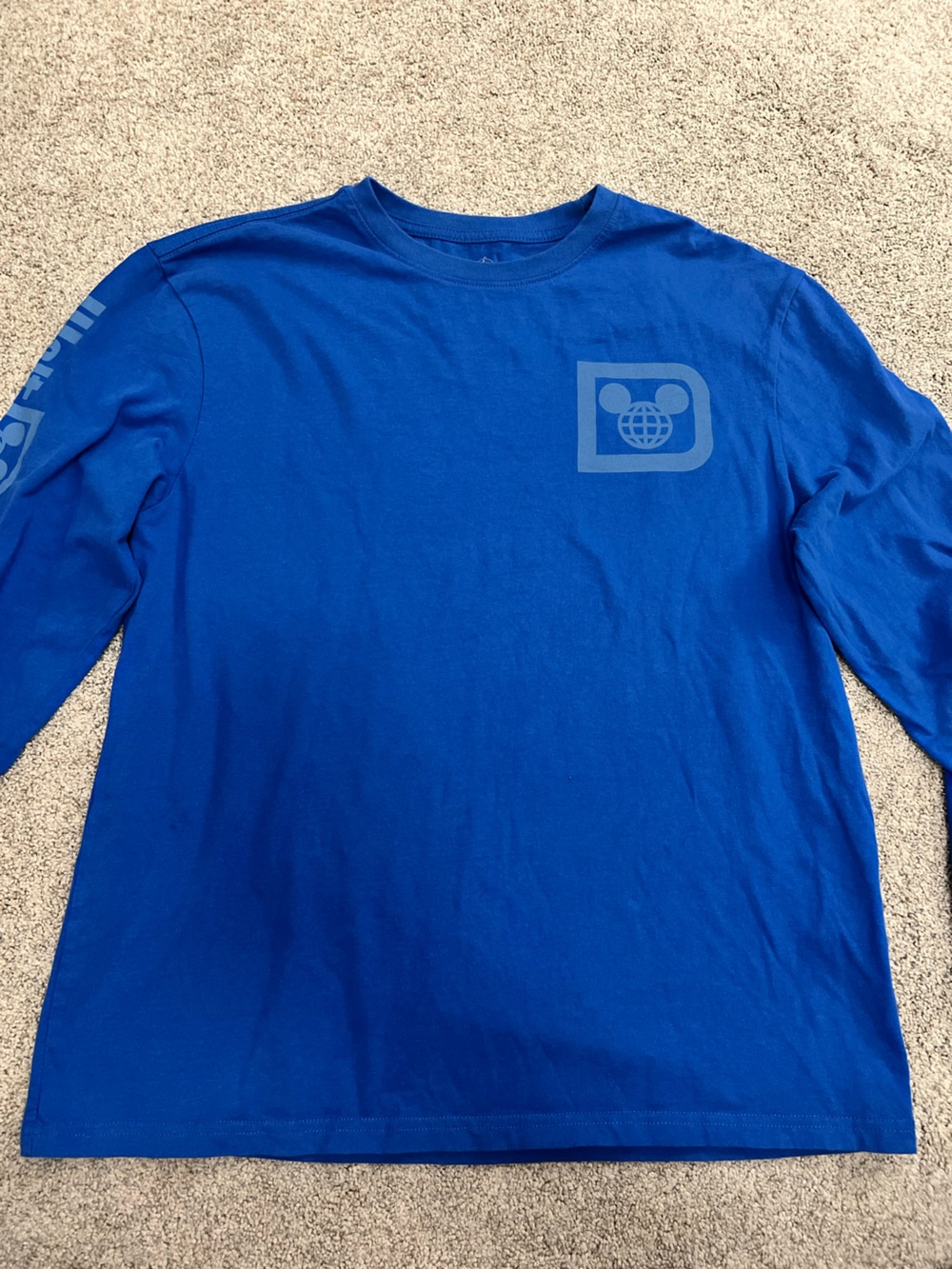 Disney Royal Blue Basic Long Sleeve Spirit Jersey Disneybound Graphic Tee M